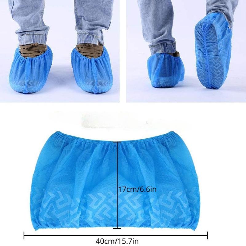 100pcs Disposable Non-woven Fabric Shoe Cover, Dustproof Non-slip Breathable Shoe Cover For Home