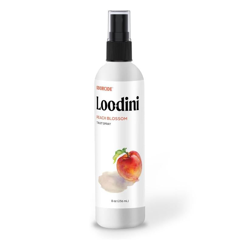 Odorcide Loo-Dini Peach Blossom 8oz Toilet Spray & Bathroom Spray - Use This Bathroom Spray Odor Eliminator Before You Go - Poop Spray For Toilet and Bathroom Air Freshener & Bathroom Deodorizer Loodini Citrus Mist