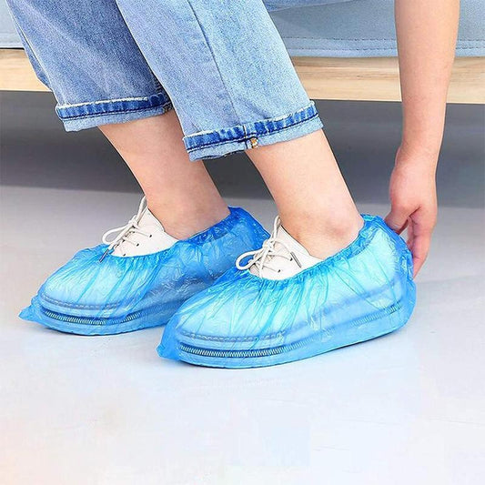 50pcs Plastic Disposable Shoe Cover, Slip Resistant Durable Shoe Cover, Waterproof Boot Cover, Home Care Supplies