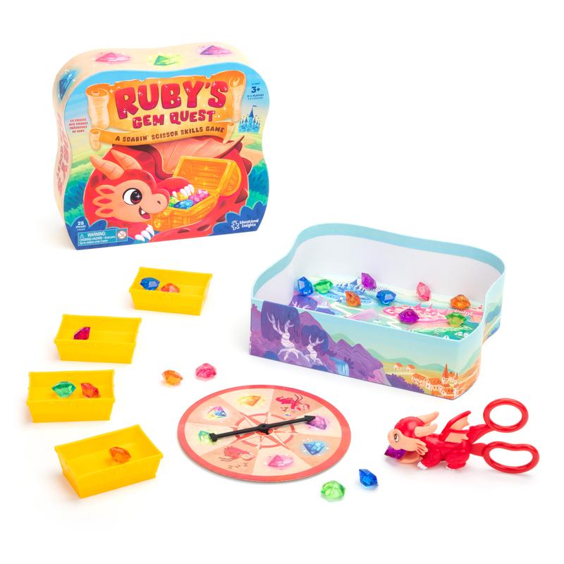 Educational Insights Ruby's Gem Quest - Toddler Board Games, for 2-4 Players, Fine Motor Skills, Gift for Ages 3+