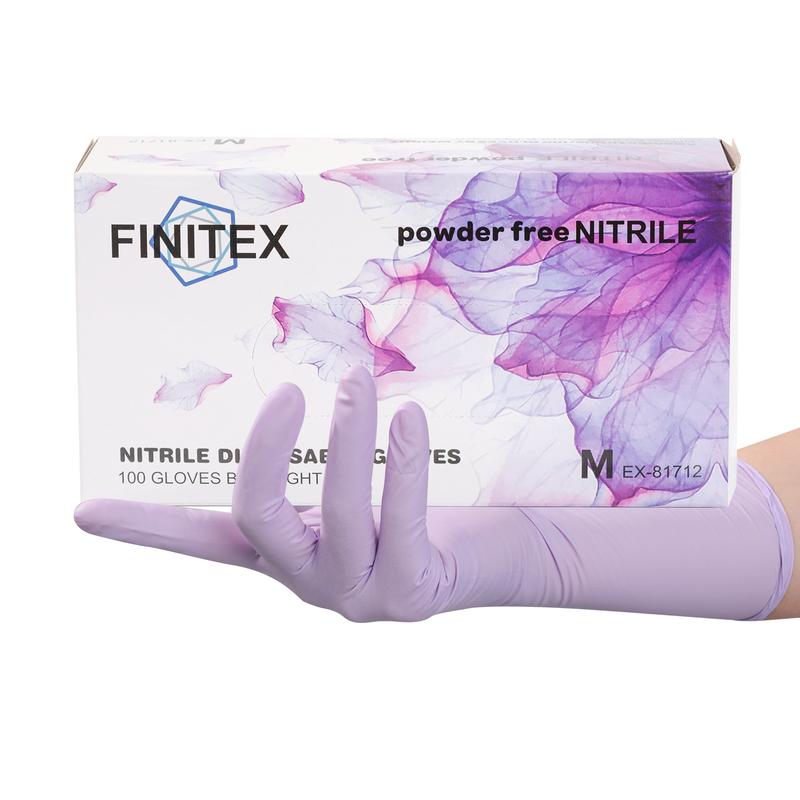 FINITEX 5 Mil Wrist Extension Disposable Nitrile Gloves Purple - 100 Pack Latex Free/Powder Free 12 Inch Cleaning Medical Exam Food Gloves, Nail Art and Hair Coloring, Cleaning, Household, Personal Care Products, Fashion, Pet Care