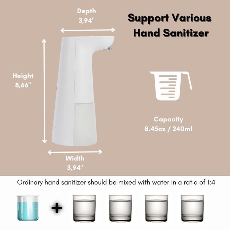 Automatic foam soap pump dispenser, stores the foam tank, and automatically pours out a certain amount of soap liquid on contact