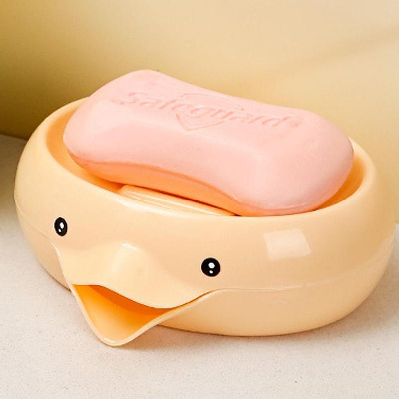 Cute Duck Shaped Soap Dish Holder, 1 Piece Modern Simple Animal Design Soap Bar Holder, Soap Drain Storage Box for Bathroom, Bathroom Supplies