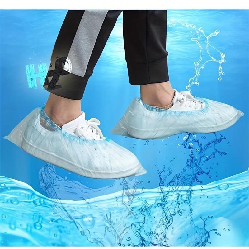 Disposable Plastic Shoe Cover, 30/60/100pcs Outdoor Rain Over Shoe Cover, Waterproof Durable Shoe Cover for Indoor Outdoor Cycling