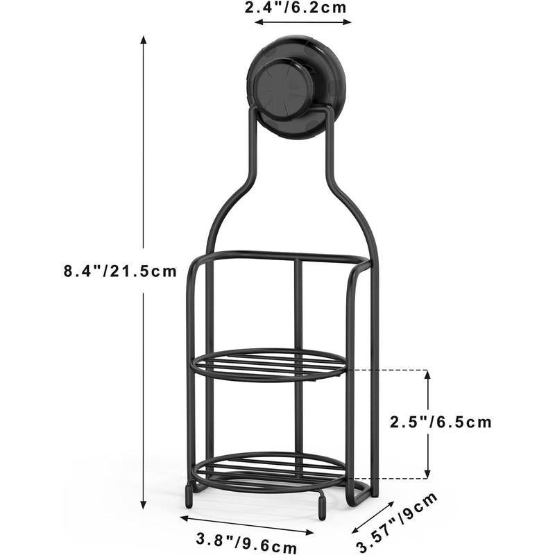 2 Tier Soap Bar Holder, Shampoo Bar Holder for Shower Wall, Self Draining Soap Dish for Bathroom Wall and Kitchen Sink, Soap Caddy with Suction Cup No Drilling