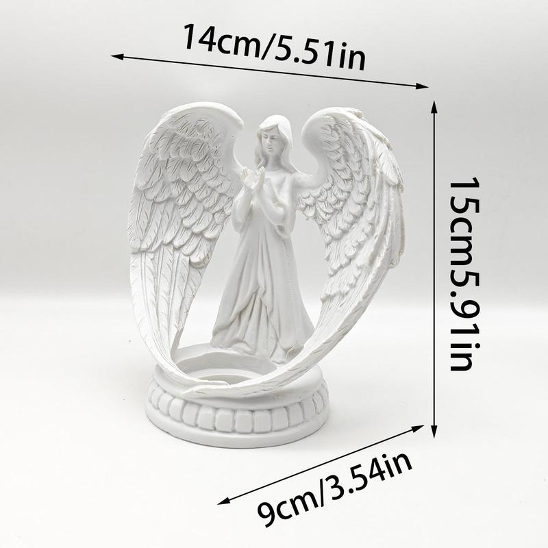 Angel Wings Design Candle Holder without Candle, 1 Count Home Decoration Candlestick, Living Room Bedroom Table Ornaments, Desktop Adornment for Gifts