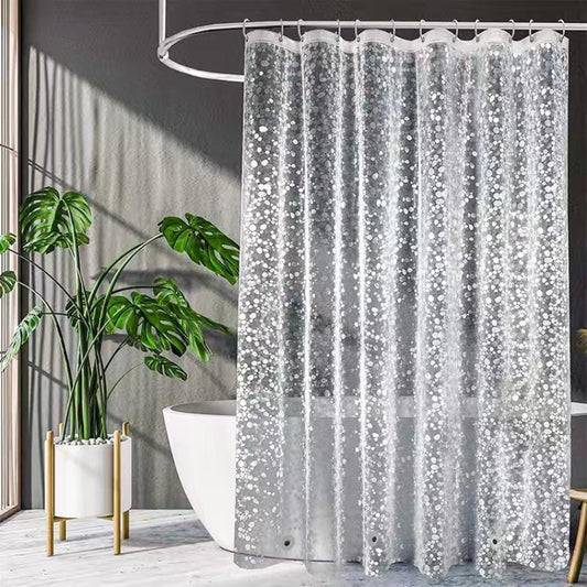 Cobblestone Pattern Shower Curtain, 1 Count Waterproof Bathroom Curtain, Bathroom Accessories