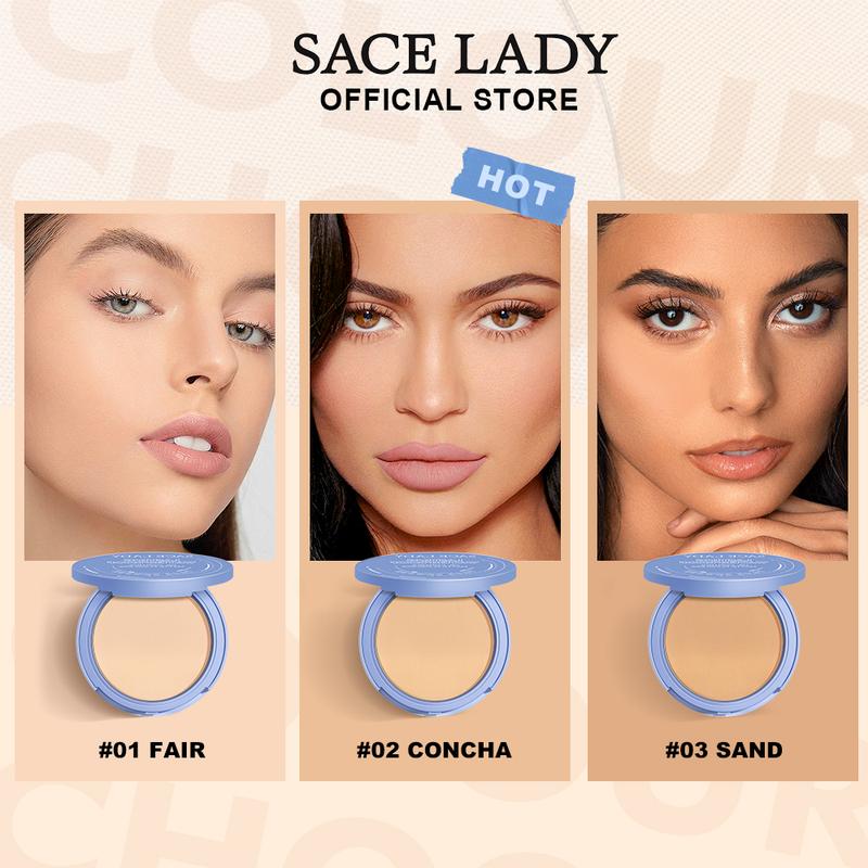 SACE LADY Oil Control Face Powder Matte Waterproof Lasting Setting Powder Face Makeup With Puff 0.35Oz