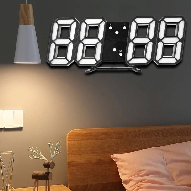 3D LED Clock Digital Alarm Clock Usb Charging Humidity Clocks with 3 Auto Adjust Brightness Levels Electronic Desk Clock for Warehouse Office Home Living Room with 12/24 Hour Display Nightlight Temperature Display Birthday Gifts