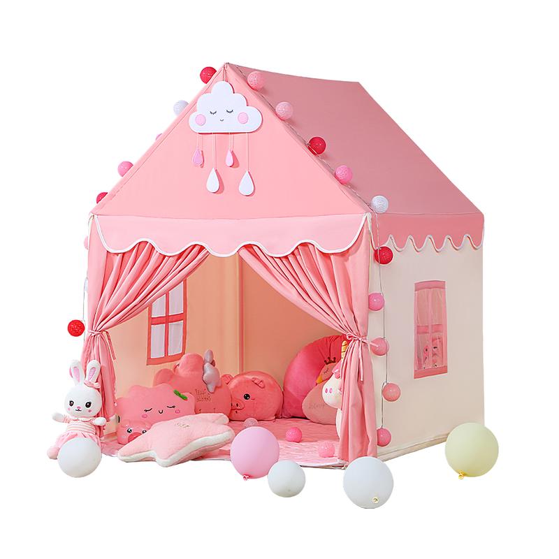 Large Pink Playhouse Tent for Kids - Fairy Princess Castle Tent for Indoor & Outdoor Fun, Perfect Gift for Girls, Easy to Set Up & Portable