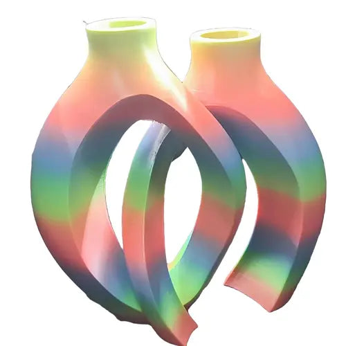 Rainbow colored decorative vase