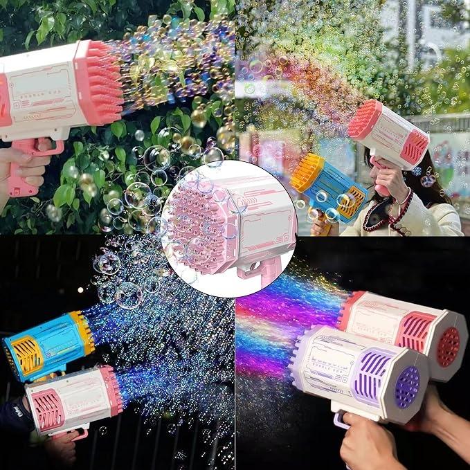 New Bubble Machine, Color Bubble Machine,69 Hole Bubble Machine, Ideal For Ages 1-12, And a Rechargeable  With Lights, Music, And Leak-Proof Design, Perfect For Birthdays And Outdoor Fun