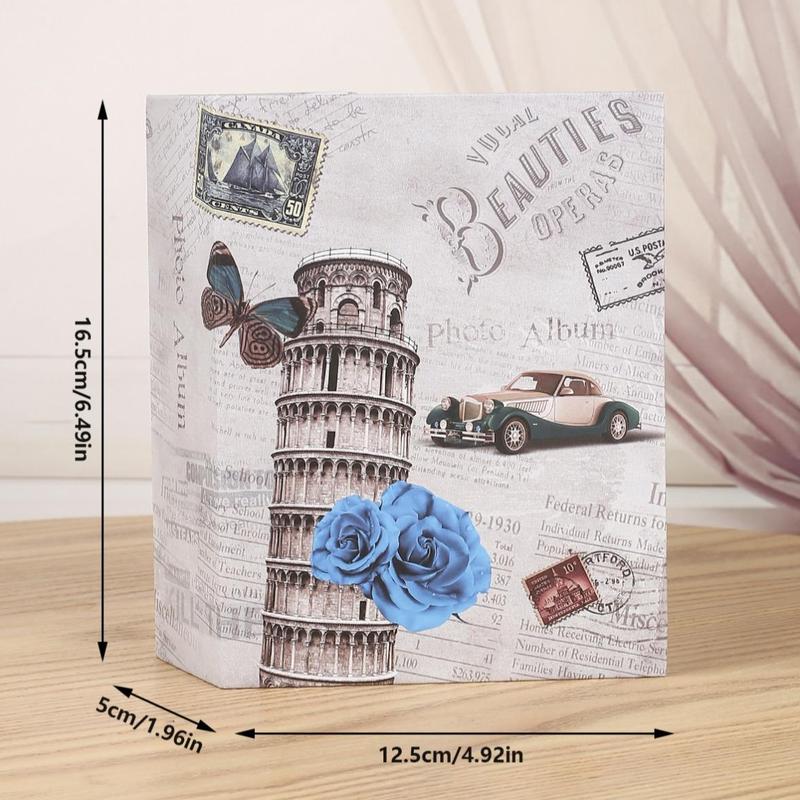 4"x 6" 100 Pocket Leaning Tower Pattern Photo Album, 1 Count Large Capacity Photo Album, Romantic Proposal Commemorative Photo Album