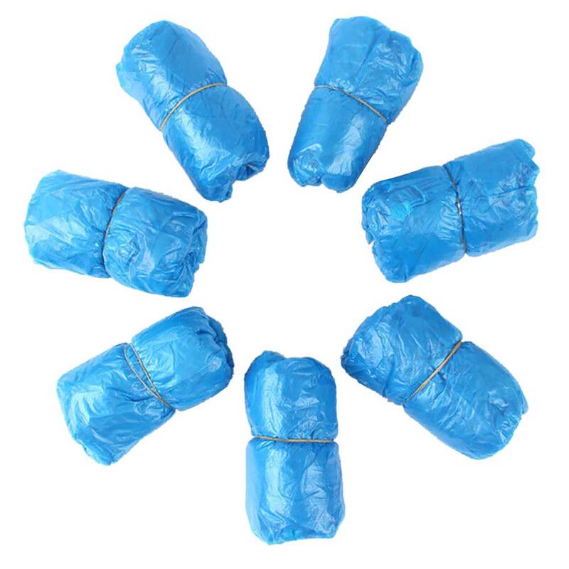 Warkul 200Count Elastic Beam Mouth Disposable Waterproof Shoe Covers Widely Applied Shoe Dust Covers for Rainy Plastic Unisex