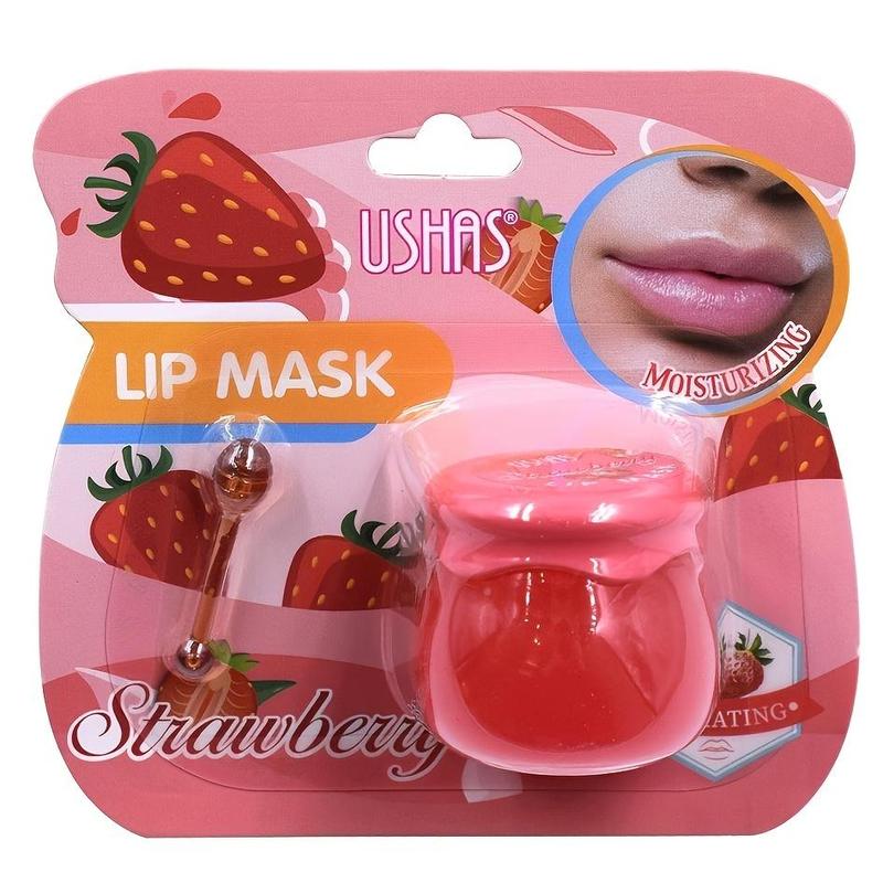 Strawberry Flavored Moisturizing Lip Mask with Stick, Sleep Overnight Hydrating Lip Mask for Lip Care, Smooths Dry Cracks Skin and Lip Wrinkles, Lip Care Products, Skin Care Products for Women Girls, Trending Products, Summer Gift