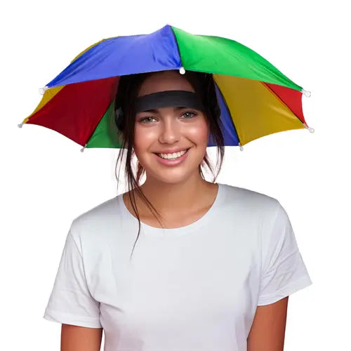 Windy City Novelties Umbrella Hat - Handsfree, Comfortable Design for Camping, Fishing, Gardening for Outdoor Sun Protection, Fits Men