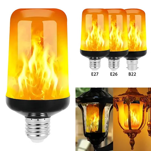 [time-limited 60% offer] LED Flame light, 4 Modes Flickering Bulb with Inverted Effect, E26 Base Flame Bulb for Halloween, Christmas Party Porch Outdoor and Indoor Home Decoration (2 Pack)  Traditional Glass Candles