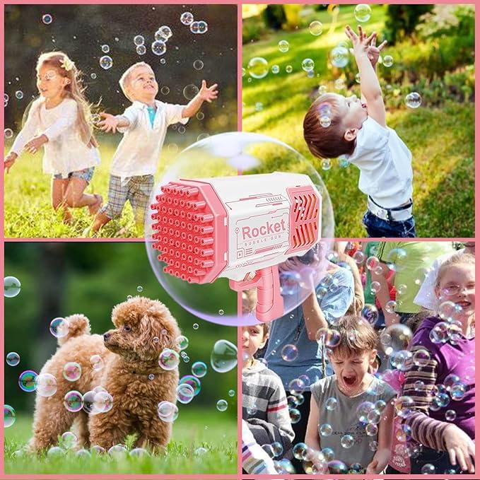 Bubble Machine,69 Hole Bubble Machine, Rocket Bubble Machine, Perfect For Outdoor Fun, Weddings, Parties, Birthdays, Gatherings, Camping, And Suitable For Kids And Adults Alike