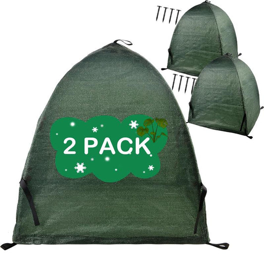 2 Pack Plant Covers Freeze Protection, Winter Freezing Protecting Frost Cloth for Tree Potted, Garden Fruit Vegetable HDPEs Blanket for Cold, Green Shrubs Warm Bag from Animals Eating