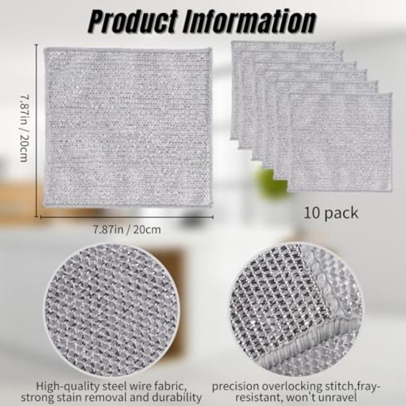 Multifunctional Dishwashing Cloth (10pcs), Reusable Scratch-resistant Dishwashing Rag, Kitchen Cleaning Supplies