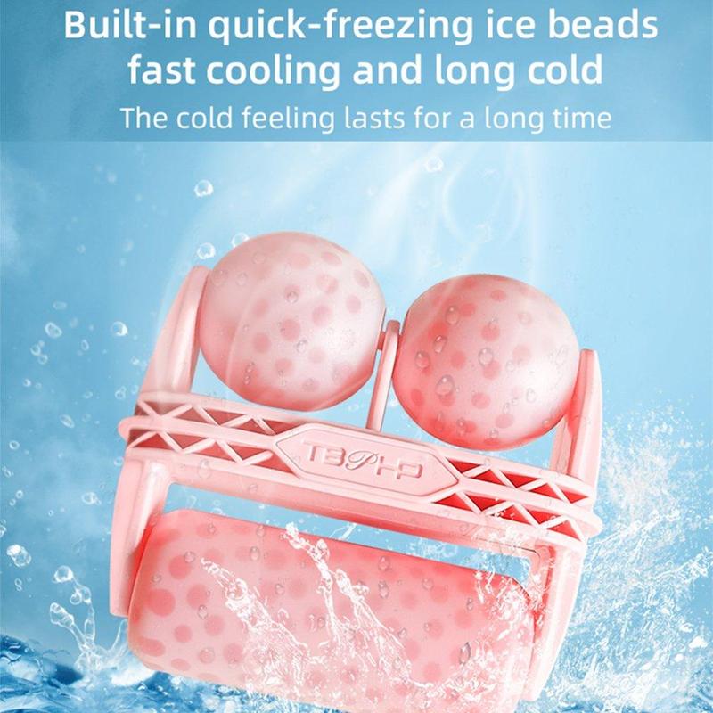 Double-ended Ice Roller with Built-in Quick-freezing Ice Beads, 1 Count Ice Compress Tool for Face & Body, Beauty Skincare Massager