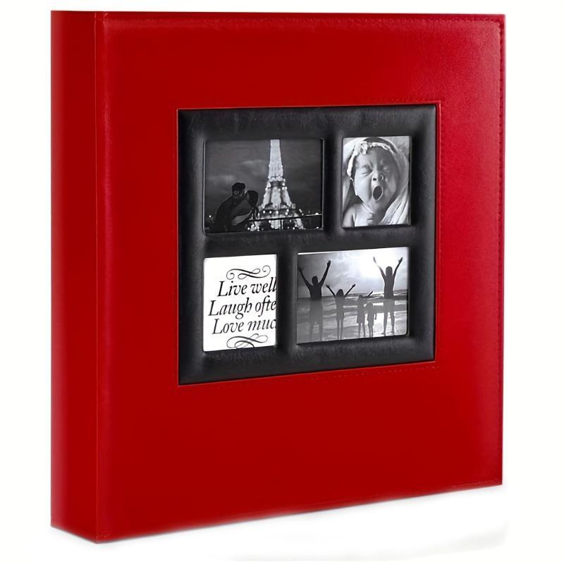 Large Capacity Photo Album, Leather Cover Wedding Family Photo Album, Holds 500 Horizontal and Vertical Photos