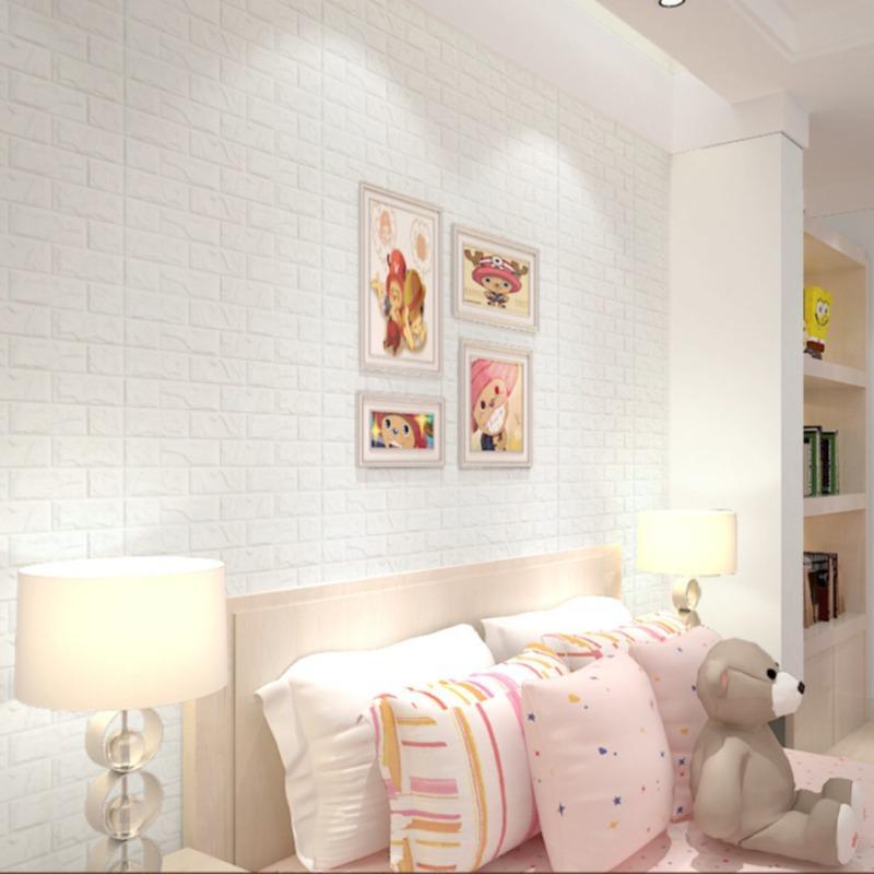 1 Piece Self-adhesive Waterproof Foam 3d Three-dimensional Brick Pattern Sticker, For Living Room, Bedroom, Laundry, Kitchen, Fireplace, Tv Wall Decoration