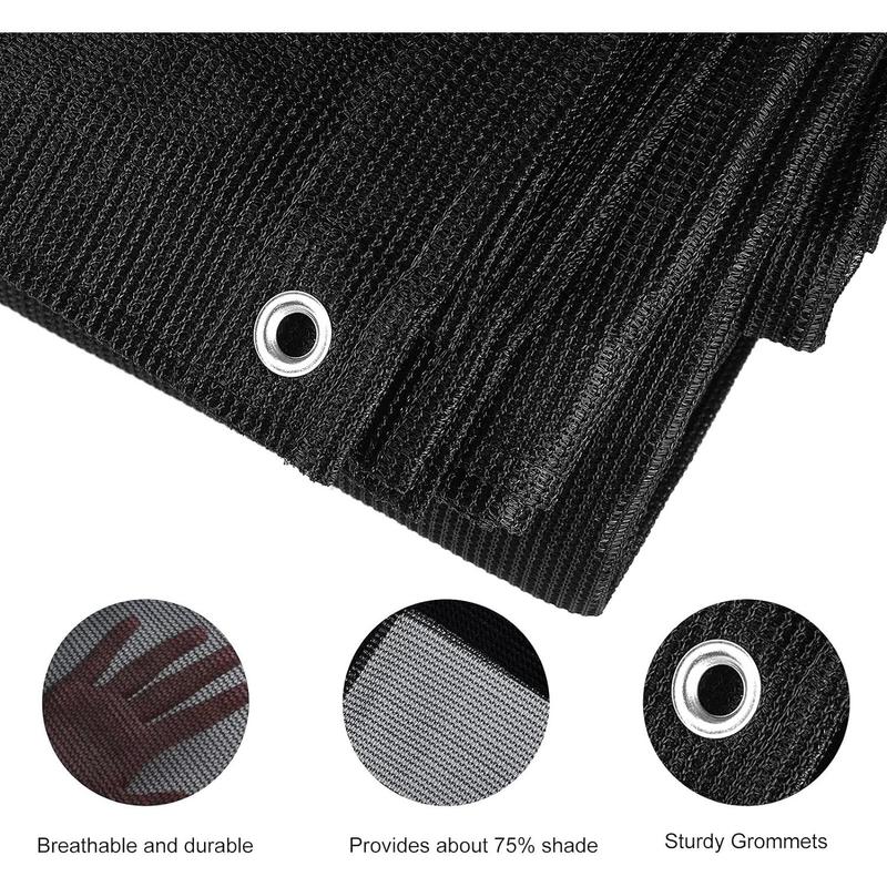 70% Heavy-Duty Mesh Tarp 8ftx16ft Black Shade Cloth Mesh Shade Net Cover for Plant Greenhouse,Patio, Fences, Garden, Dump Trucks