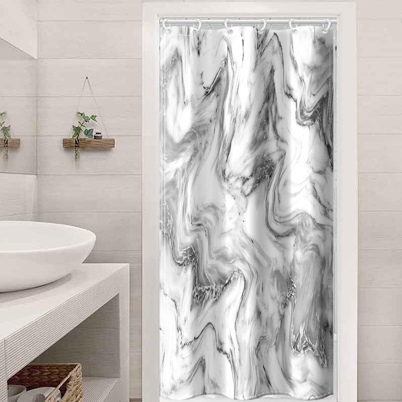 Marble Pattern Shower Curtain, 1 Count Waterproof Quick-drying Bathtub Shower Curtain with Hooks, Bathroom Accessories, Bathroom Decor Supplies, Home Decor