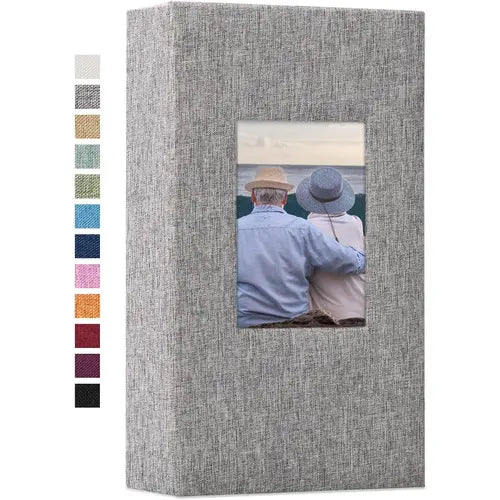 Linen Photo Album 300 Pockets for 4x6 Photos Fabric Cover Photo Books Slip-in Picture Albums Wedding  Grey,Mother's Day Gift