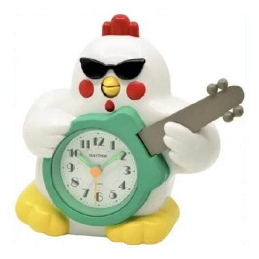 "Rock n¡¯ Roll Chicken" RHYTHM Retro Novelty Alarm Clock - Limited re-release, Vintage alarm clock from the 1990s, Singing alarm, Great gift for a ¡®90s kid