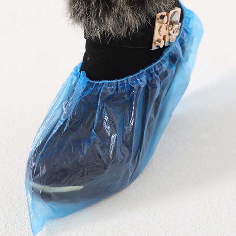 Warkul 200Count Elastic Beam Mouth Disposable Waterproof Shoe Covers Widely Applied Shoe Dust Covers for Rainy Plastic Unisex