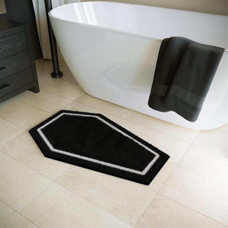 Gothic Coffin Pattern Bath Mat, 1 Count Non-slip Bathroom Rug, Decorative Mat For Home Party