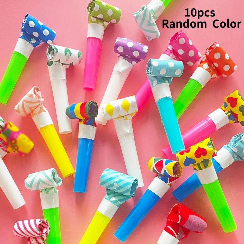 Random Color Blowing Dragon Whistle, 10pcs Party Blower Noisemakers, Funny Party Blowouts, Kids' Gifts for Festival, Party Supply for Kindergarten Children Toy