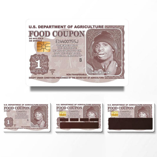 Funny Tyrone Biggums Debit Card Sticker, Debit Card Sticker, Tyrone Biggums Themed Credit Card Stickers, Food Coupon Debit Card Sticker Cover, Personalizing Card Cover, Small Gift for Him Her(1pc)