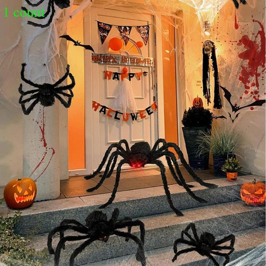 Simulation Spider for Web Decorations, 1 Count Spooky?Halloween Decoration, Halloween Spider Web Ornament, Halloween Decorations for Outdoor Party Home Decor