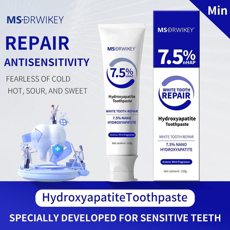 MSDRWIKEY Fluoride Free Toothpaste - Nano Hydroxyapatite, Remineralizing, Sensitive Teeth, Whitening - Dentist Recommended for Adult & Kids Oral Care