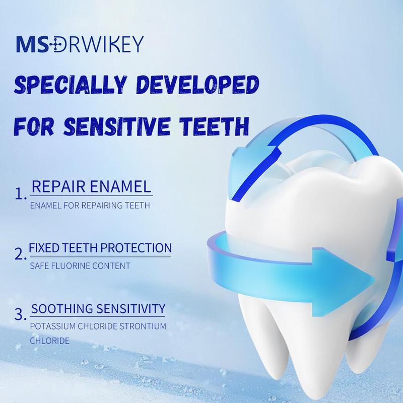 MSDRWIKEY Fluoride Free Toothpaste - Nano Hydroxyapatite, Remineralizing, Sensitive Teeth, Whitening - Dentist Recommended for Adult & Kids Oral Care