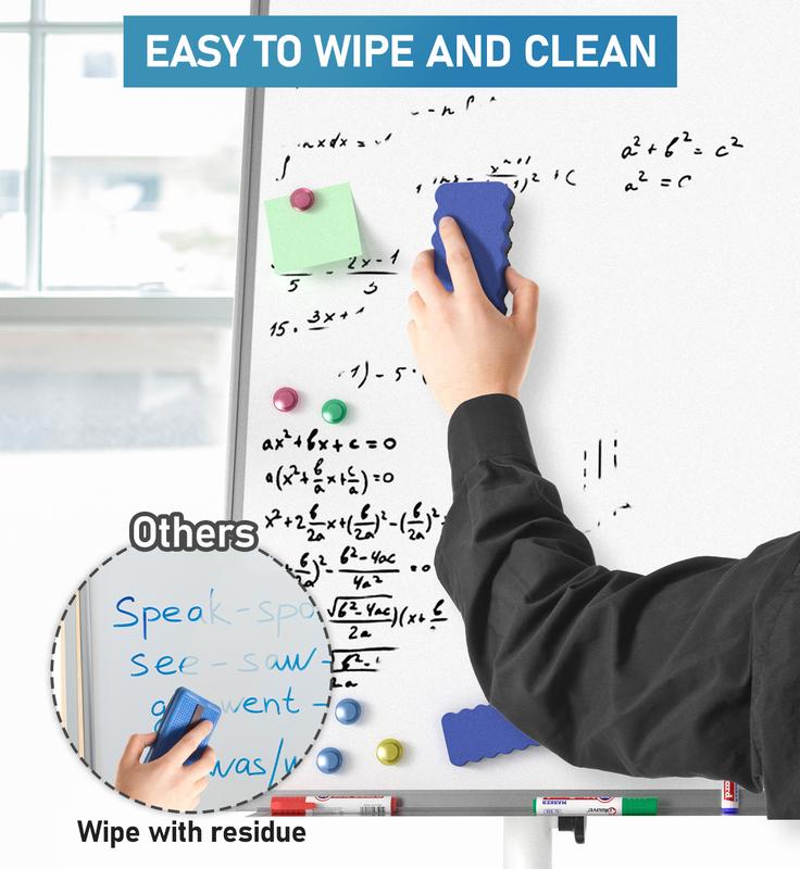 Nicpro Mobile Whiteboard 36"x 24" Magnetic Dry Erase Board, Height Adjustable Standing Easel Whiteboard with 5 Wheels, Flipchart Hooks, Rolling Whiteboard for Office Home or Classroom Teaching