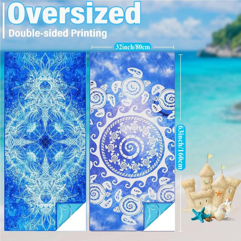 Boho Style Beach Towel, 2 Counts/set Quick Dry Soft Beach Towel, Beach Blanket, Mat, Lightweight Beach Towel, Beach Blanket, Mat for Swimming, Camping, Beach Vacation Essential, Beach Trip, Travel Essentials, Vacation Sets, Swimsuit for Women 2024, Gifts