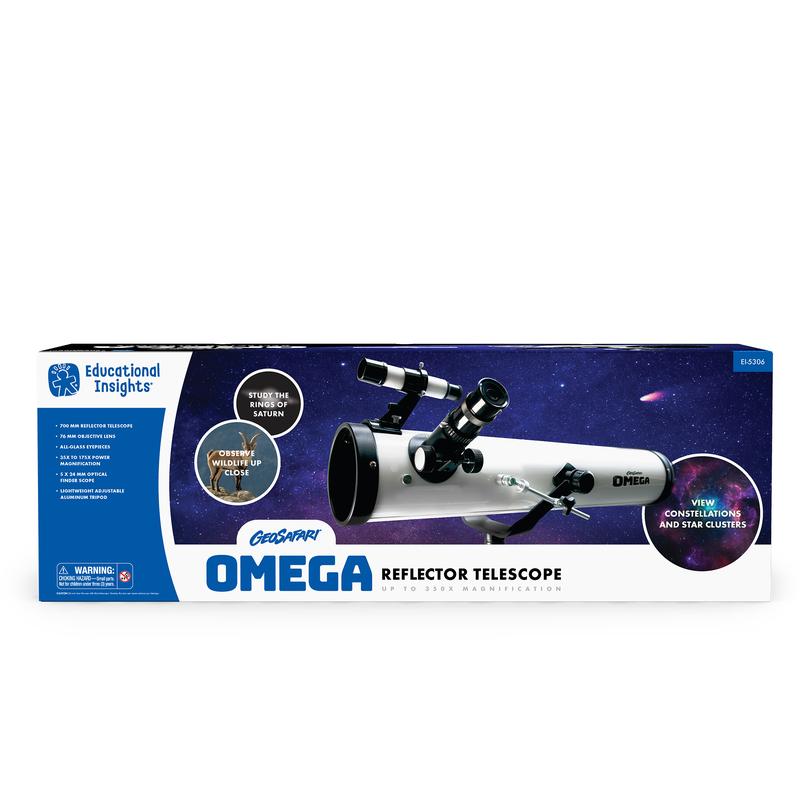 Educational Insights GeoSafari Omega Reflector Telescope, Telescope for Kids & Adults, Supports STEM Learning, Great to Explore Space, Moon,& Stars, Ages 8+