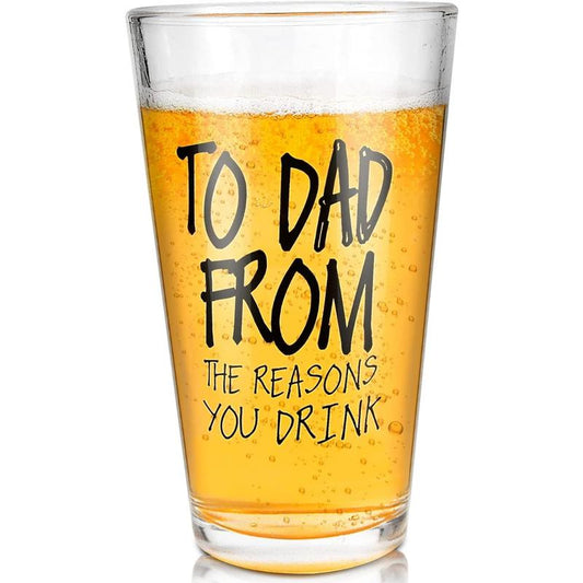 Gifts for Dad,Fathers Day Dad Gifts from Daughter Son Wife,16 OZ Funny Beer Glass Gifts for Dad Men Grandpa Stepdad Father in Law Husband,Dad Gifts for Fathers Day Birthday Christmas Anniversary