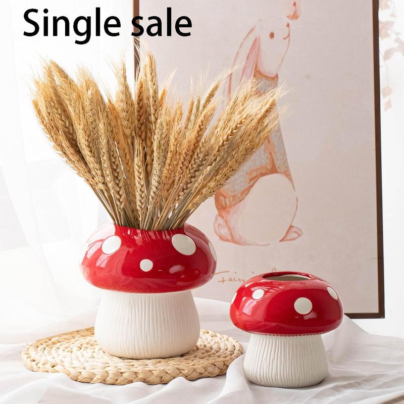 Mushroom Design Vase without Flower, 1 Count Creative Modern Desktop Decoration Flower Arrangement Container, Home Decor for Living Room Bedroom