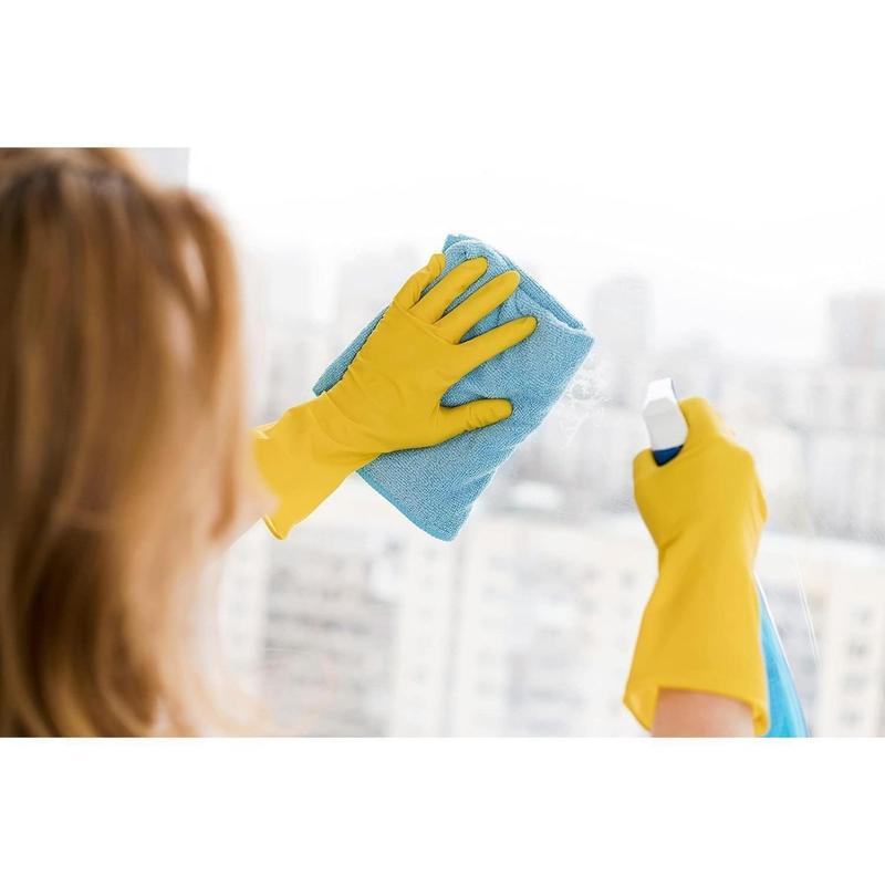 3 Pack Yellow Cleaning Gloves, Professional Natural Rubber Latex Gloves, 3 Pairs(Good thing)