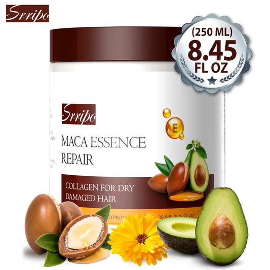 Srripo Collagen Hair Treatment Deep Repair Conditioning Argan Oil Collagen Hair Mask Essence for Dry Damaged Hair All Hair Types 8.45 oz 250ml(DR) Conditioner Haircare Shampoo Repairing Restore  Z Hydrate Jojoba Comfort Cleansing Moisturize Hydrating