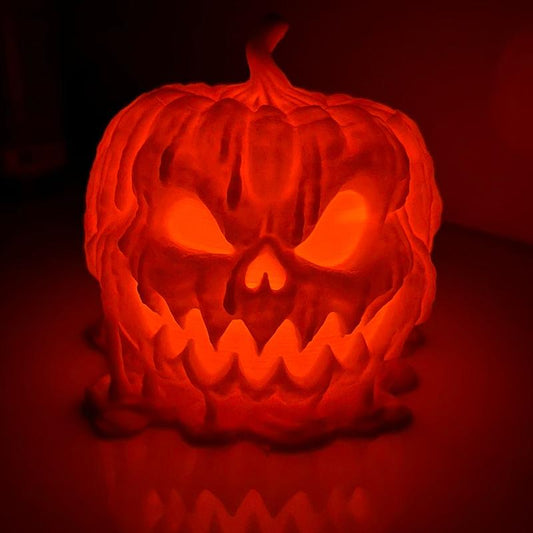 3D Printed- Melting Pumpkin LED candle Holder Decor