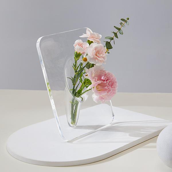 Frame Flower Vase - Clear Acrylic Vases for Flowers, Modern Art Vases for Home Decor, Unique Decorative Vases for Desktops Bookshelf Bedroom Living Room Wedding House Warming Gifts Ornaments