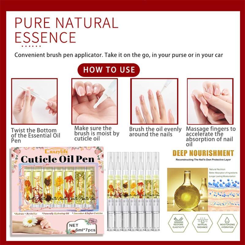 7 Counts/set Nail Nutrition Oil, Nail Care Oil, Daily Nail Care Essentials for Home & Beauty Salon