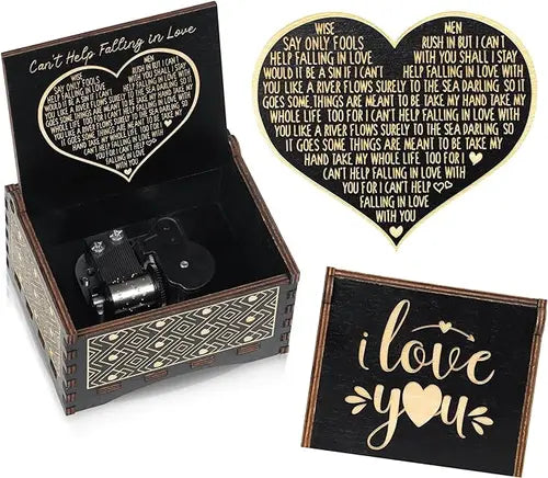 Gifts for Girlfriend, Wooden Music Box, Anniversary Romantic Gifts For Her & Him,Couple, Birthday Gifts For Girlfriend, I Love You Gifts for Her,Women,Wife,1 Year Anniversary,Wedding Gifts,Love Gifts