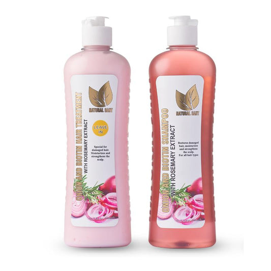 Onion, Biotin and Rosemary Shampoo & Treatment Set for Stronger, Thicker and Longer Hair - Soft and Shine, Hair Growth and Thinning Hair, Growth Shampoo for All Hair Types - Hair Hydrating Conditioner Haircare